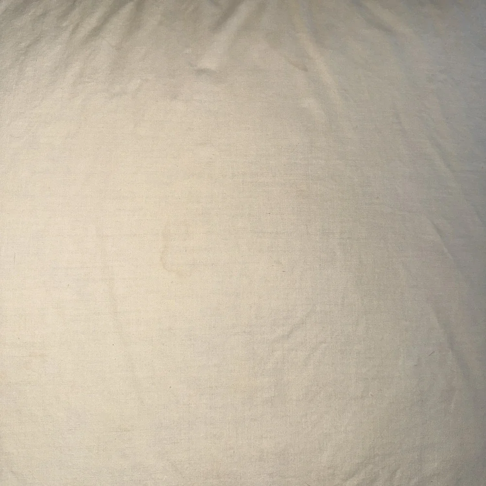 Vintage Off White Down Feather Pillow 25X18 Inch Good Fill Level Stain Areas